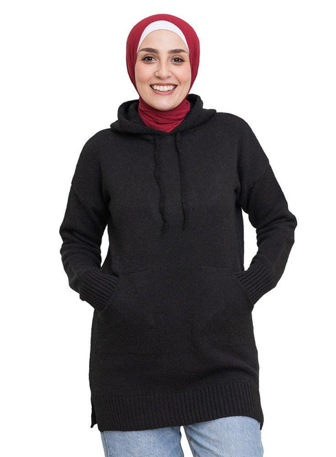 Black Hoodie Pullover - Khotwh